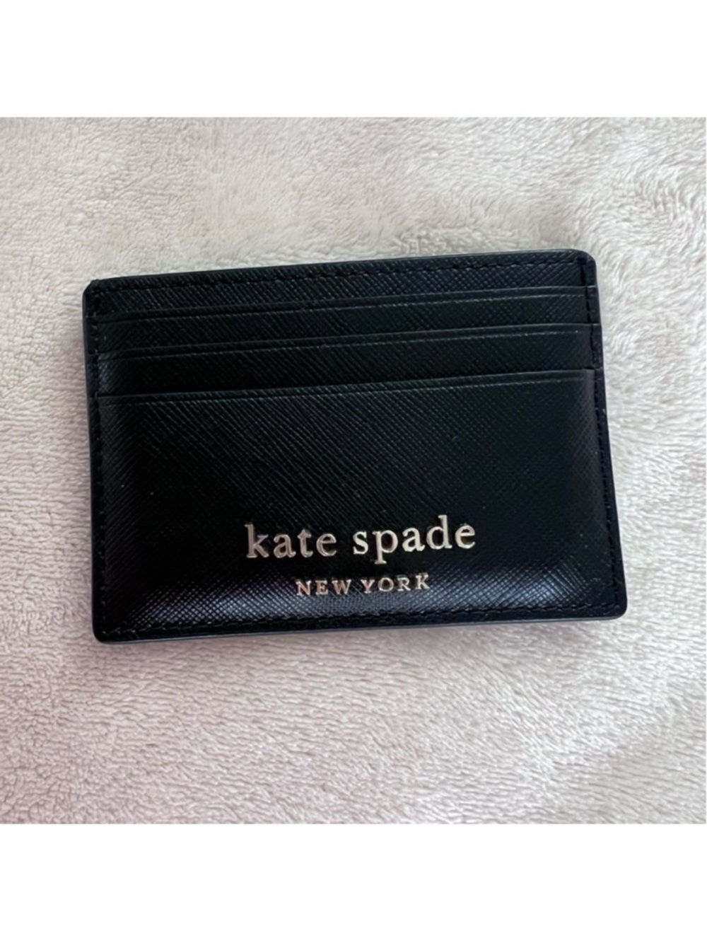 kate spade Black Saffiano Leather Card Holder